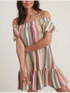 Marine Layer Shirley Bold Stripe Gauzey Cotton Minidress Women’s Large